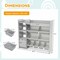 4-Tier Kids Bookshelf and Toy Storage Rack with 8 Toy Organizer Bins-Grey - 44.5" x 12" x 39.5"